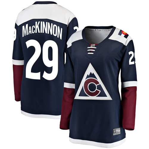 Avalanche 29 Nathan MacKinnon Navy Alternate Women Adidas Jersey