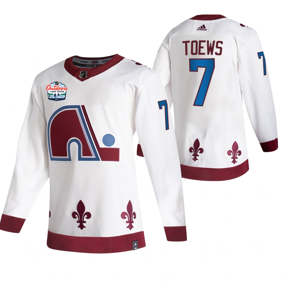 Avalanche Devon Toews Lake Tahoe 2021 Retro Jersey White NHL Outdoors Sunday