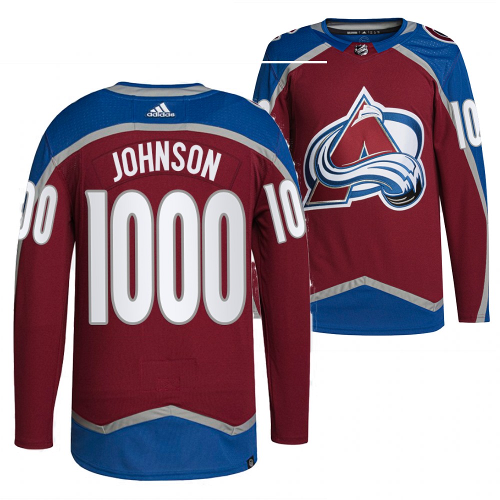 Avalanche Jack Johnson 1000 Career Games Burgundy Commemorative Edition Jersey