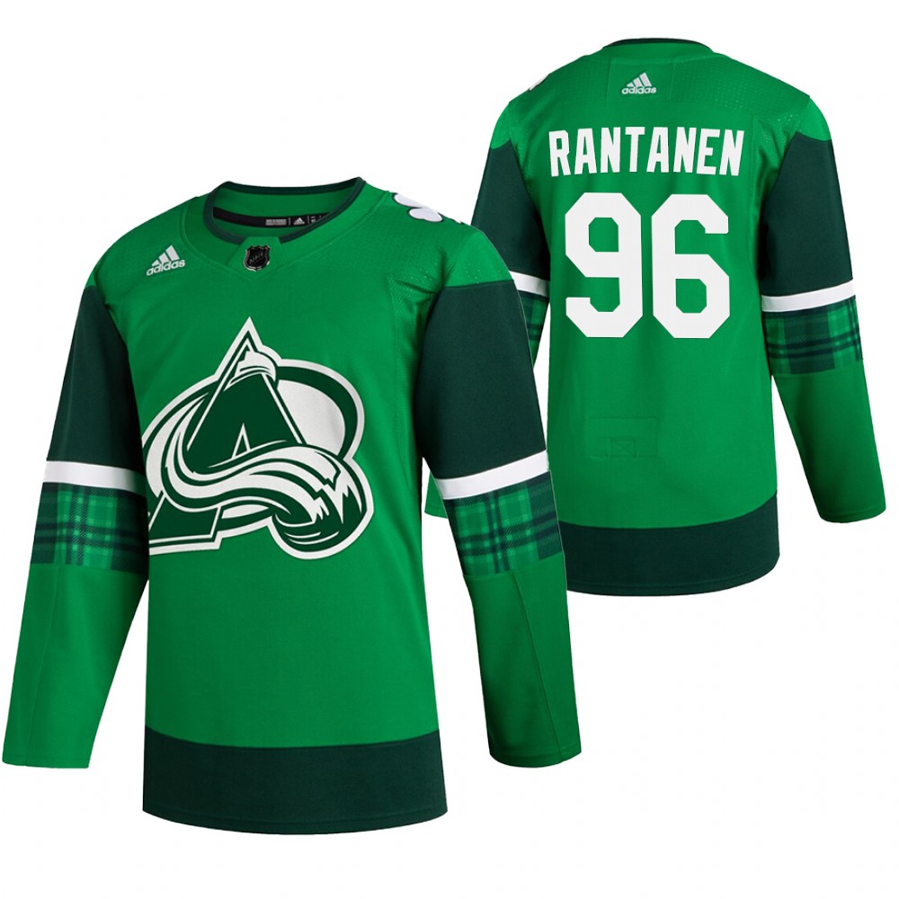 Avalanche Mikko Rantanen 2020 St. Patrick's Day Green #96 Jersey Authentic Player