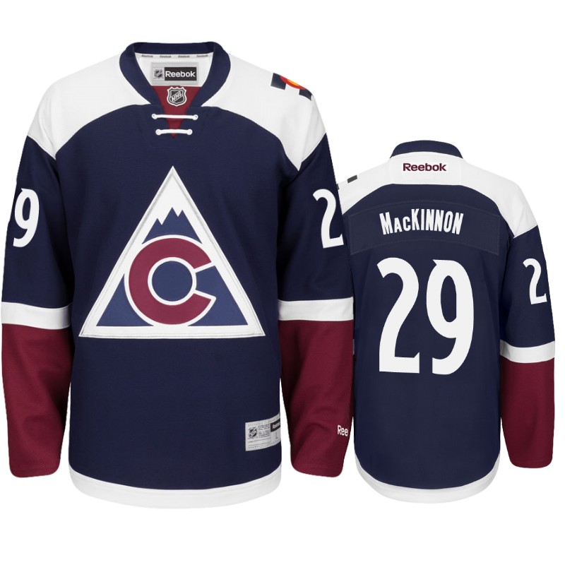 Avalanche Nathan MacKinnon Navy Blue Premier Alternate Jersey