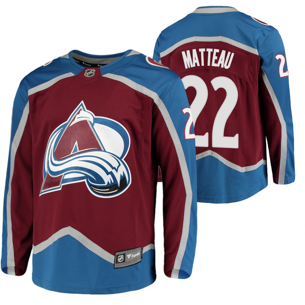 Avalanche Stefan Matteau Jersey Home Burgundy Player Men