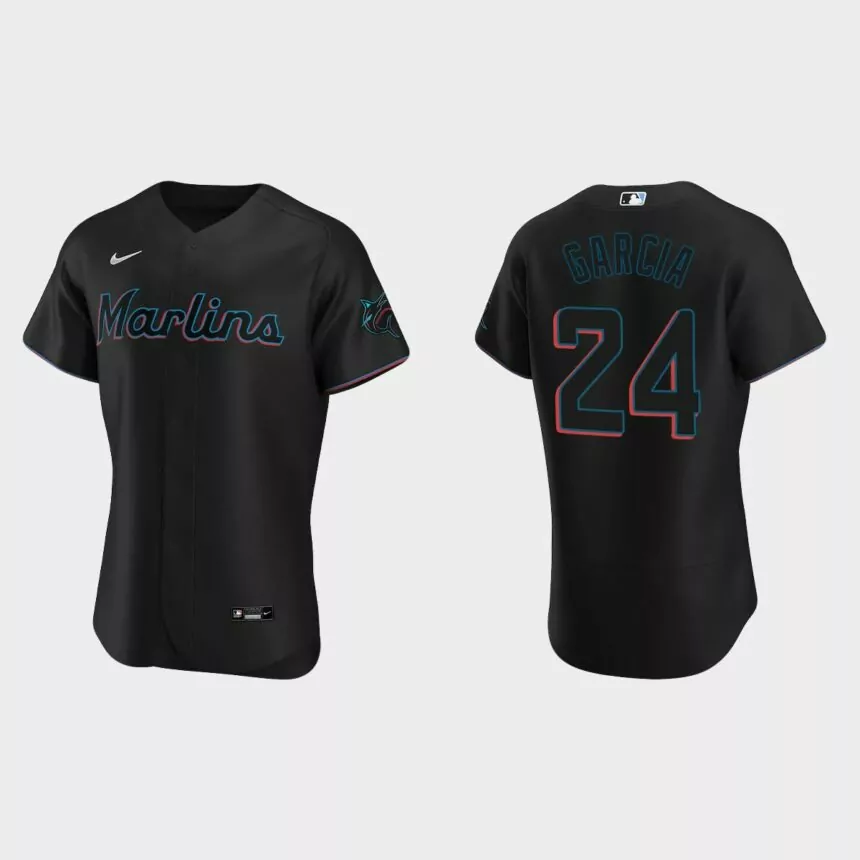 Avisail Garcia Miami Marlins Authentic Alternate Jersey – Black