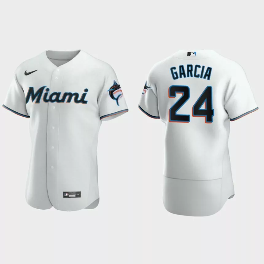 Avisail Garcia Miami Marlins Authentic Home Jersey – White