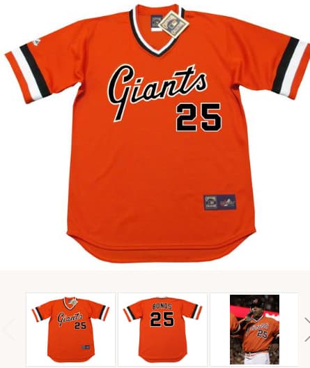 BARRY BONDS San Francisco Giants 1970's Majestic Cooperstown Baseball Jersey