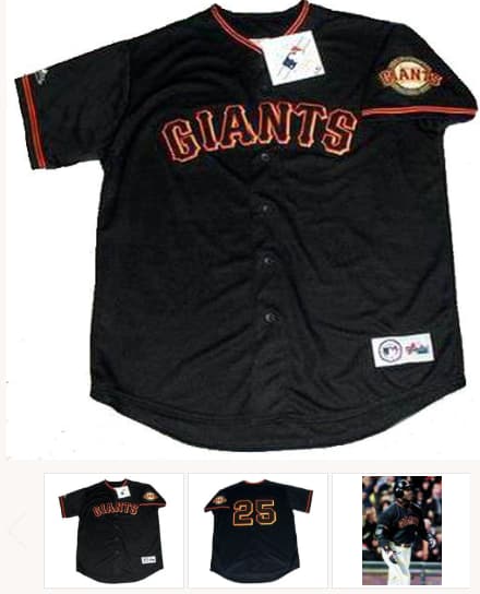 BARRY BONDS San Francisco Giants 2001 Majestic Baseball Throwback Jersey