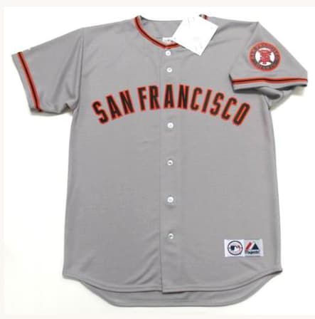 BARRY BONDS San Francisco Giants 2002 Majestic Throwback Away Baseball Jersey