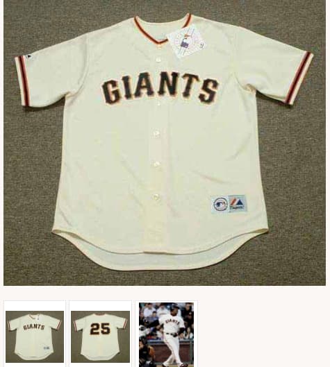 BARRY BONDS San Francisco Giants 2006 Home Majestic Throwback Baseball Jersey