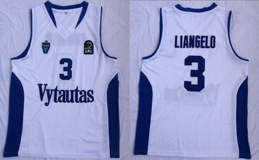 BC Prienai 3 Liangelo Ball White Basketball Jersey