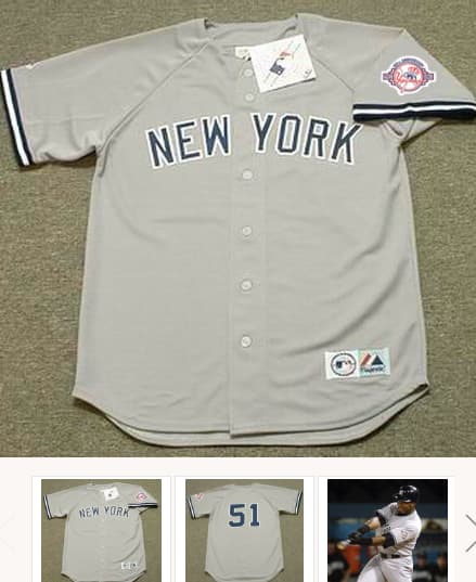 BERNIE WILLIAMS New York Yankees 2003 Away Majestic Throwback Baseball Jersey