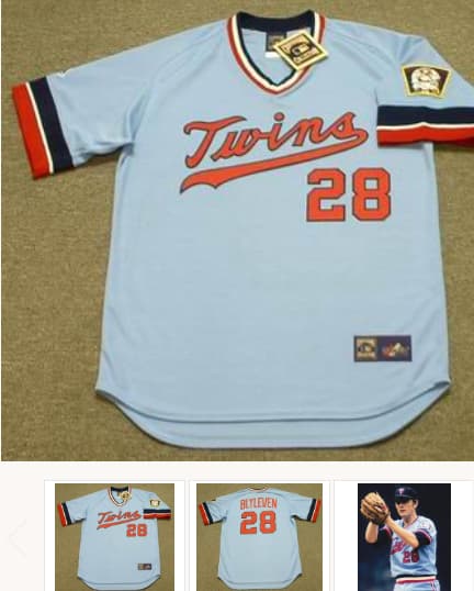 BERT BLYLEVEN Minnesota Twins 1970 Home Majestic Throwback   Baseball Jersey
