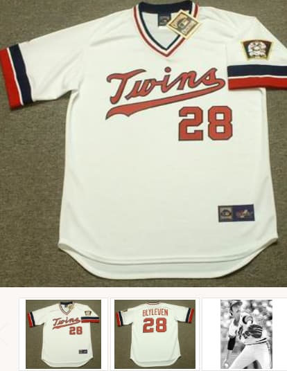 BERT BLYLEVEN Minnesota Twins 1975 Home Majestic Throwback Baseball Jersey