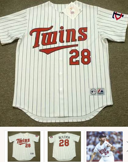 BERT BLYLEVEN Minnesota Twins 1987 Home Majestic Throwback Baseball Jersey