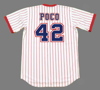 BIFF  POCO  POCOROBA Atlanta Braves 1976 Home Majestic Throwback Baseball Jersey