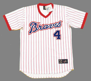 BIFF POCOROBA Atlanta Braves 1977 Home Majestic Throwback Baseball Jersey