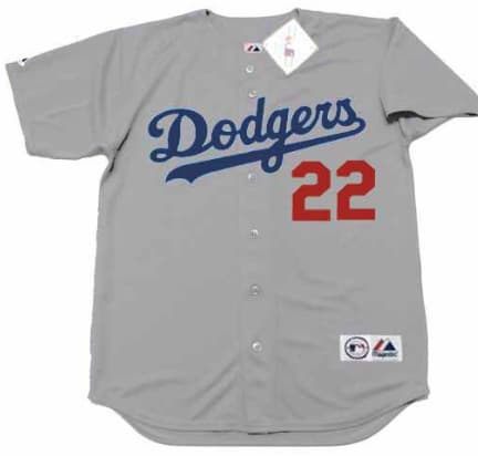 BILL BUCKNER Los Angeles Dodgers 1972 Away Majestic Throwback Baseball Jersey.