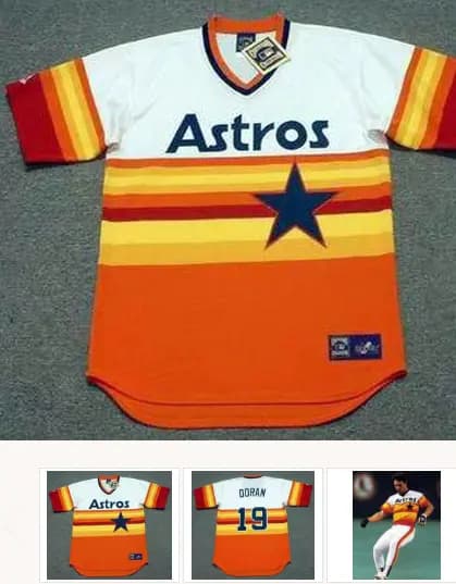 BILL DORAN Houston Astros 1980's Home Majestic Baseball Throwback Jersey