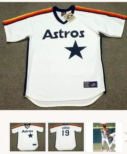 BILL DORAN Houston Astros 1986 Away Majestic Baseball Throwback Jersey