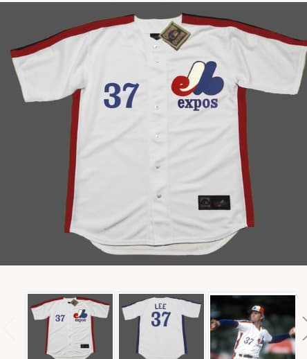 BILL LEE Montreal Expos 1981 Home Majestic Throwback Baseball Jersey