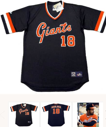 BILL MADLOCK San Francisco Giants 1978 Majestic Cooperstown Away Baseball Jersey