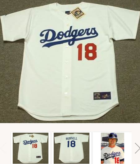 BILL RUSSELL Los Angeles Dodgers 1981 Home Majestic Baseball Throwback Jersey