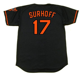 BJ SURHOFF Baltimore Orioles 2000 Majestic Alternate Throwback Baseball Jersey