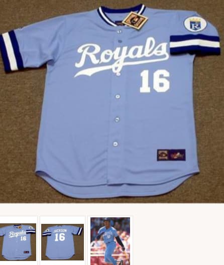 BO JACKSON Kansas City Royals 1989 Away Majestic Baseball Throwback Jersey