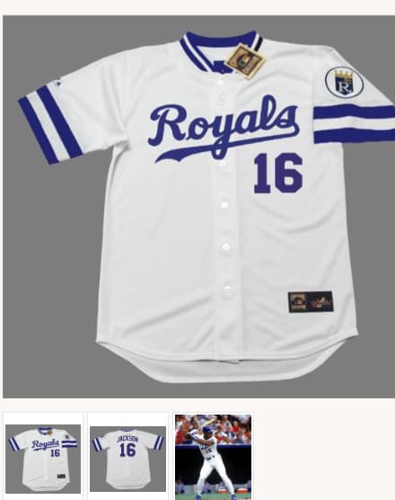 BO JACKSON Kansas City Royals 1989 Home Majestic Baseball Throwback Jersey