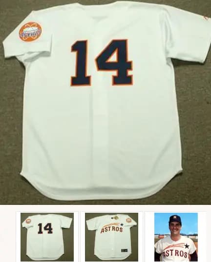 BOB ASPROMONTE Houston Astros 1967 Majestic Throwback Home Baseball Jersey