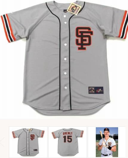BOB BRENLY San Francisco Giants 1987 Majestic Cooperstown Away Baseball Jersey