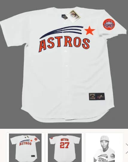 BOB WATSON Houston Astros 1971 Home Majestic Baseball Throwback Jersey