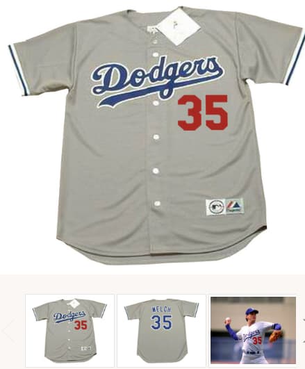BOB WELCH Los Angeles Dodgers 1981 Away Majestic Baseball Throwback Jersey
