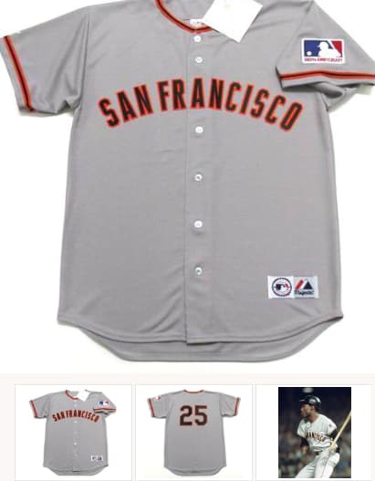 BOBBY BONDS San Francisco Giants 1969 Majestic Throwback Away Baseball Jersey