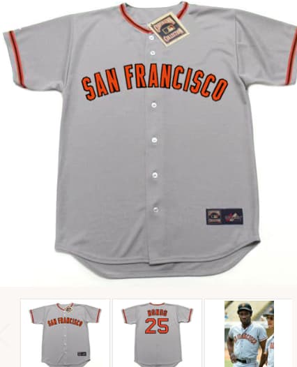BOBBY BONDS San Francisco Giants 1973 Majestic Cooperstown Away Baseball Jersey