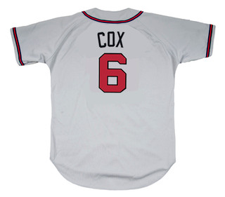 BOBBY COX Atlanta Braves 1995 Away Majestic Throwback Baseball Jersey