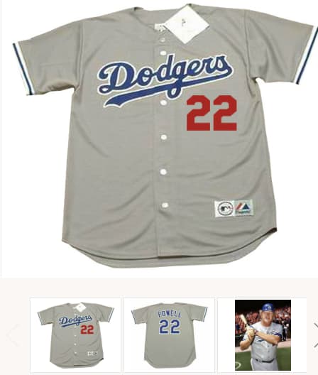 BOOG POWELL Los Angeles Dodgers 1977 Away Majestic Baseball Throwback Jersey