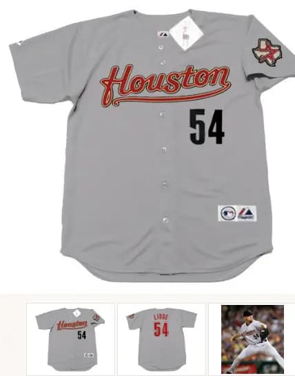BRAD LIDGE Houston Astros 2005 Away Majestic Baseball Throwback Jersey