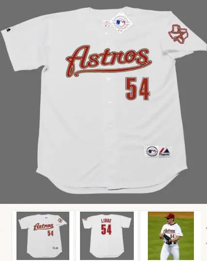 BRAD LIDGE Houston Astros 2005 Home Majestic Baseball Throwback Jersey