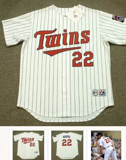 BRAD RADKE Minnesota Twins 2004 Majestic Throwback Home Baseball Jersey
