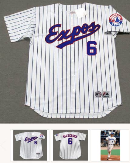 BRAD WILKERSON Montreal Expos 2002 Home Majestic Throwback Baseball Jersey
