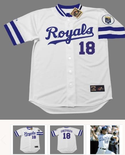 BRET SABERHAGEN Kansas City Royals 1989 Home Majestic Throwback Baseball Jersey