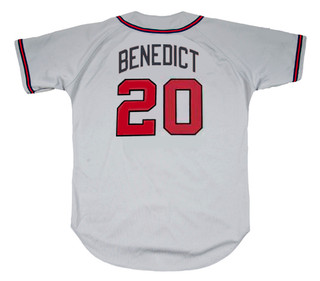 BRUCE BENEDICT Atlanta Braves 1988 Away Majestic Throwback Baseball Jersey