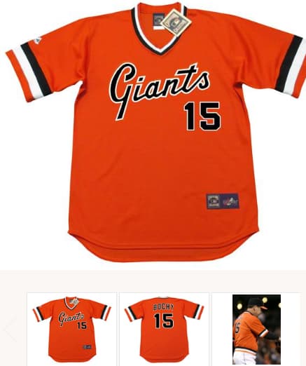 BRUCE BOCHY San Francisco Giants 1970's Majestic Cooperstown Baseball Jersey