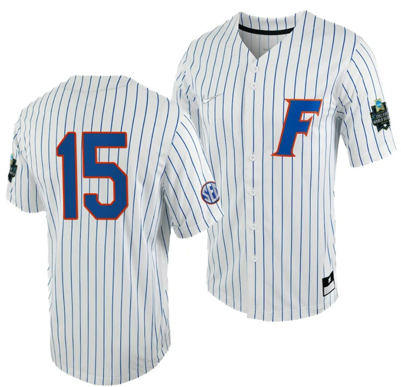 BT Riopelle Jersey Florida Gators #15 White Royal 2023 College World Series NCAA Baseball