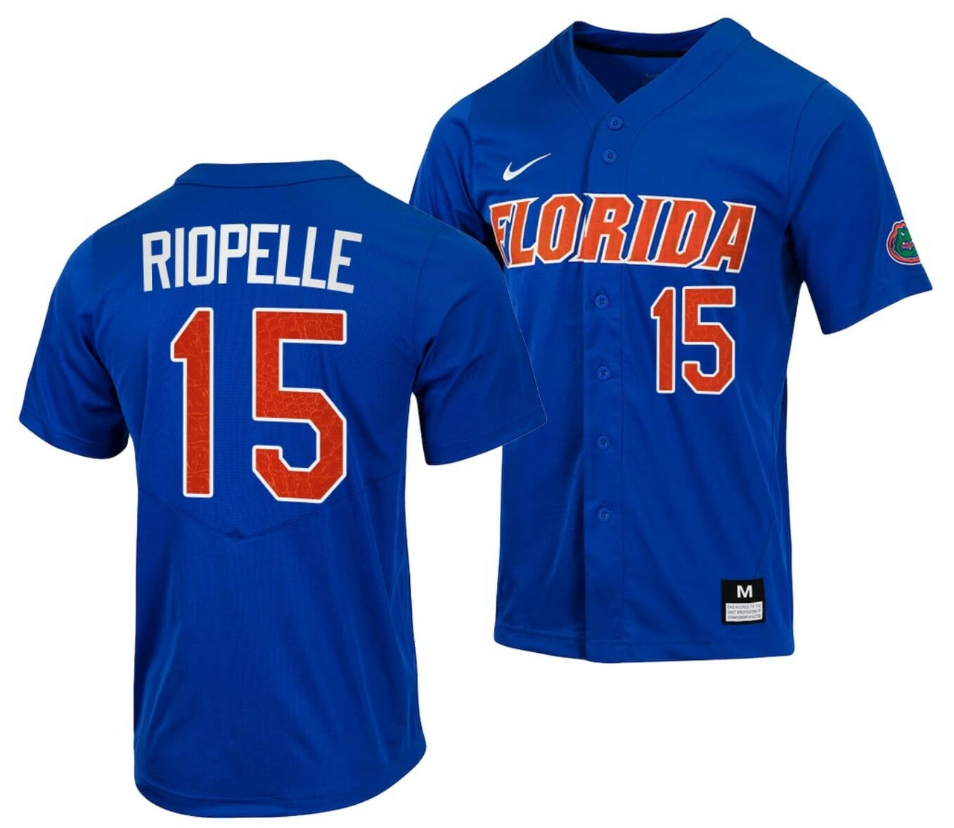 BT Riopelle Jersey Florida Gators College Baseball Full-Button Royal #15