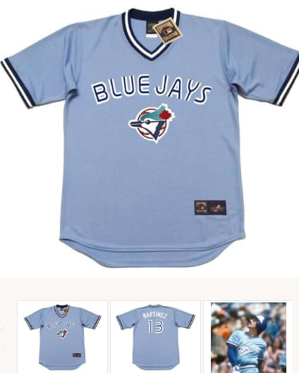 BUCK MARTINEZ Toronto Blue Jays 1983 Majestic Throwback Away Baseball Jersey