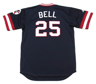 BUDDY BELL Cleveland Indians 1977 Majestic Cooperstown Throwback Away Jersey