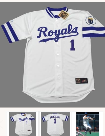 BUDDY BIANCALANA Kansas City Royals 1985 Home Majestic Throwback Baseball Jersey
