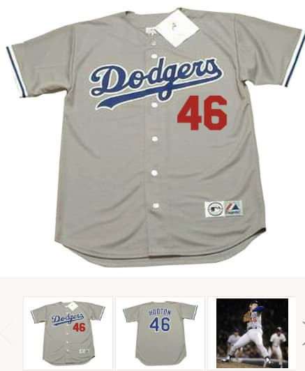 BURT HOOTON Los Angeles Dodgers 1981 Away Majestic Baseball Throwback Jersey