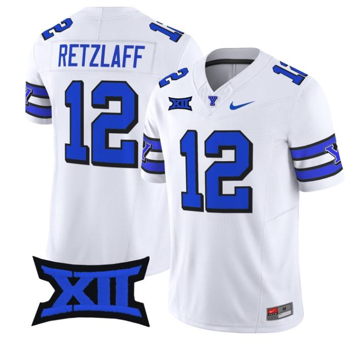 BYU Cougars 2024 Vapor Limited Football Jersey - All Stitched  1996 THROWBACK #12 JAKE RETZLAFF